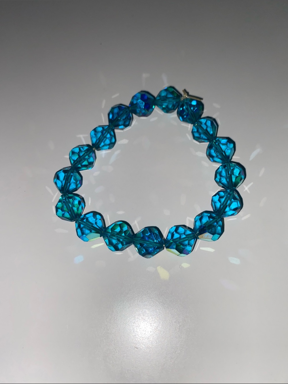 Blue Crystal Bead Stretch Bracelet - Women Jewelry